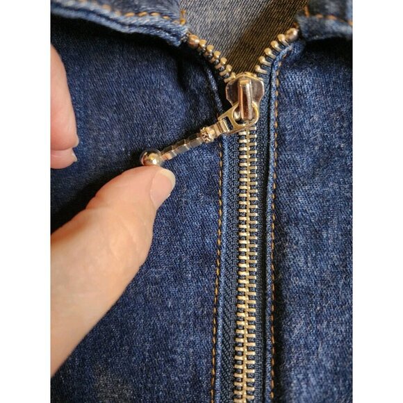 Vintage L A Blues Women Plus Size 22/24 Jean Jacket Full Zip Front Studded - Picture 9 of 11